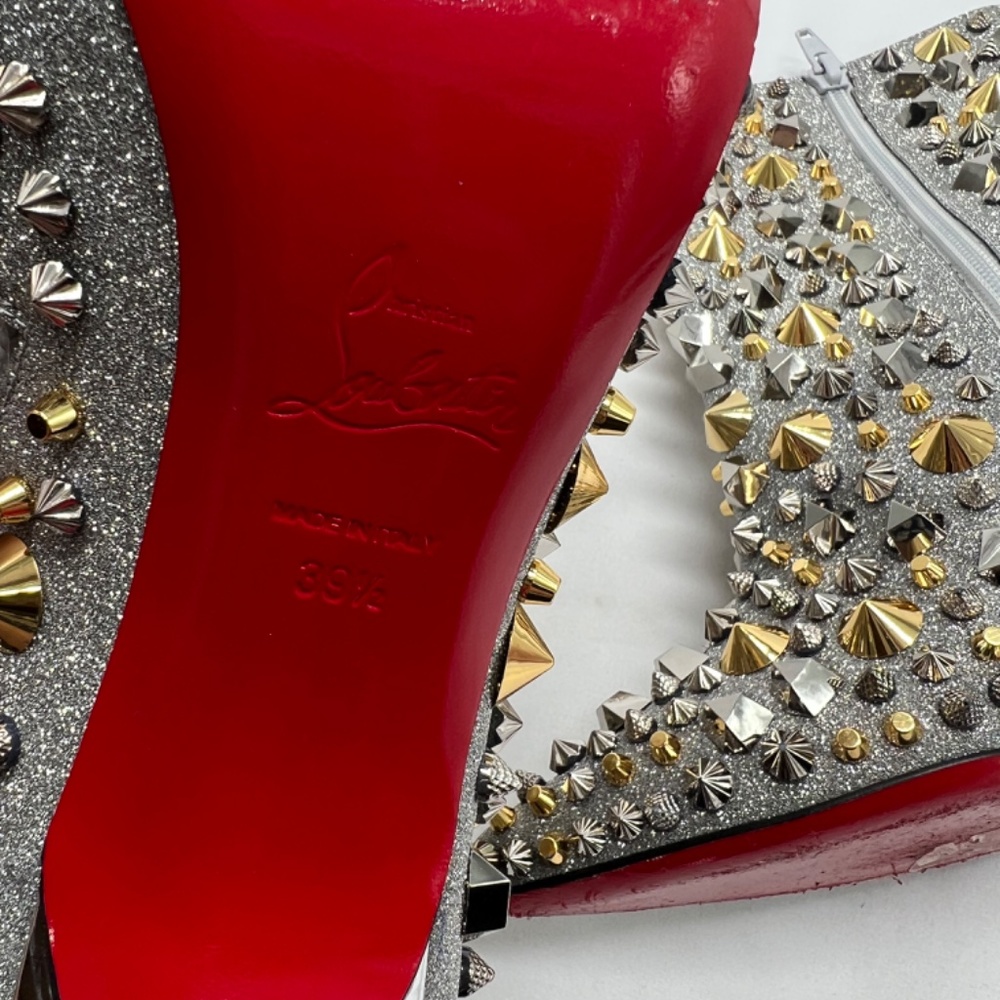 Christian Louboutin SO Full Kate 100 Calf Glitter Specchio H Boots Heels - Picture 10 of 14